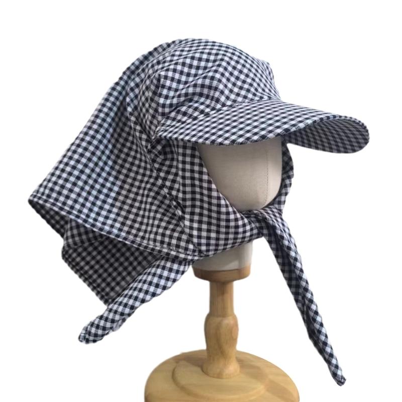 Selbst zu bindende Turban-Baseballkappen Gittermuster für Erwachsene Strandurlaube Fischerhut