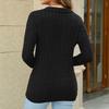 Women's Lapel Casual Soft Sweater Cable Knit Pullover