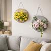 Wood Wall Decoration Flower Basket Wall Mounted Decorative Wall Hanging Flower Pots Round Dried Flower Basket Indoor Decoration
