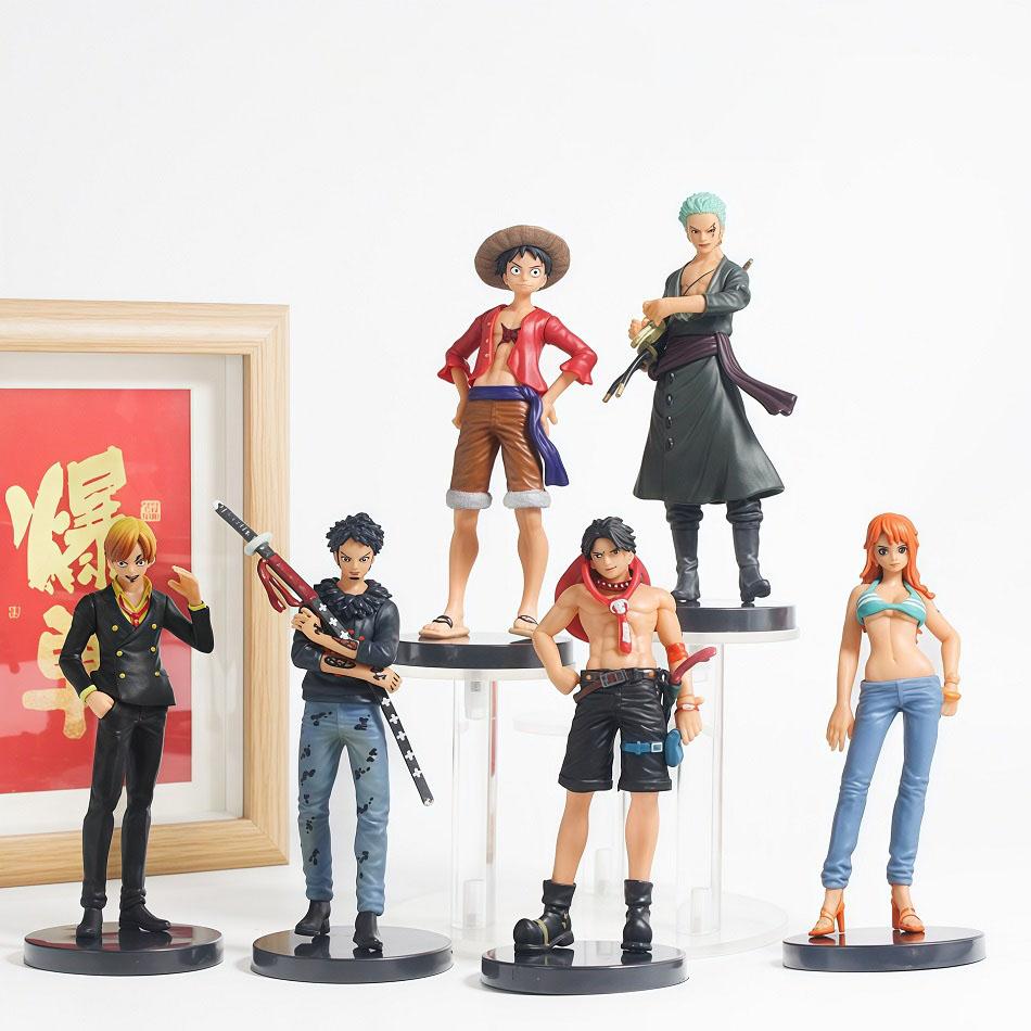6 styles Anime One Piece Figures Monkey D. Luffy Roronoa Zoro Sanji Action Model Pvc Desktop Statue Ornament Collection Toy Gift