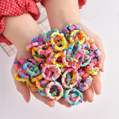 20PCS Lovely Children Gumička Rainbow Mini Gumička 2 cm Elastická čelenka Dievčenská módna Elastická Gumička