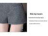 Pantaloni scurți din lână cu talie înaltă și croială bootcut - Pantaloni casual versatili de toamnă/iarnă pentru femei, cu efect de slăbire