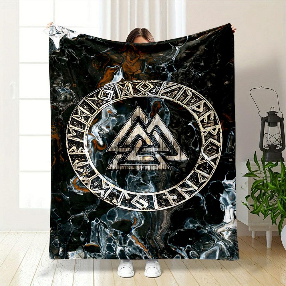 Viking Valknut Rune Design Blanket print blanket soft and cozy perfect for the living room bed sofa or a nap,gift