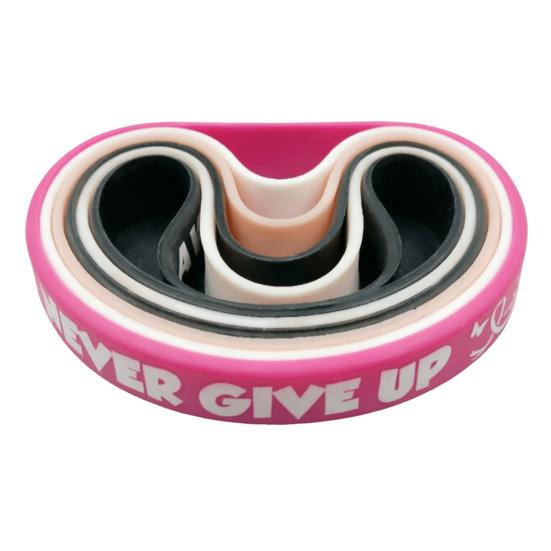 Unterstützungsband-Armband für den Bewusstseinsmonat 6 Stück Brustkrebs-Armbänder Damen, Rosa Liebesthema Silikon-Armbänder Armbänder, Hoffnung Glaube