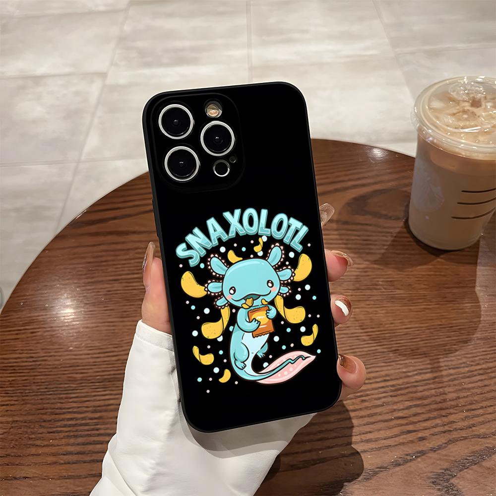 Axolotl And Ramen Phone Case For 17 Pro Max Iphone 14 Pro Max 12 16 15 13 Pro 11 Xr X Xs 8 7 Plus Back Cover