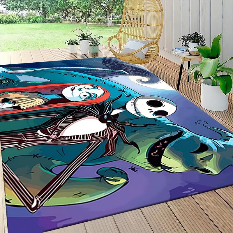 1Pc Christmas Jack Skellington Carpet Rug Soft Washable Antislip Home Living Room Sofa Mats Personalized Christmas Rug