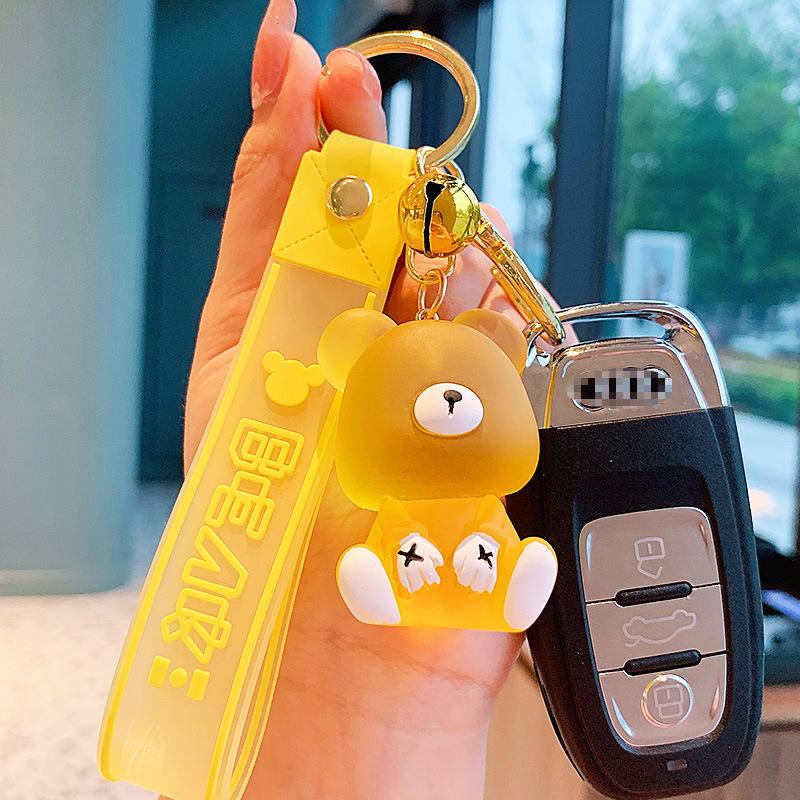 Creative Resin Jelly Bear Keychain Cute Cartoon Doll Car Key Chain Ring Women'S Exquisite Bag Pendant