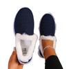 Large Size Women's Cotton Shoes Autumn New Round Head Flat Bottom Flying Woven Wool Shoes Fashion Cotton Shoes Women