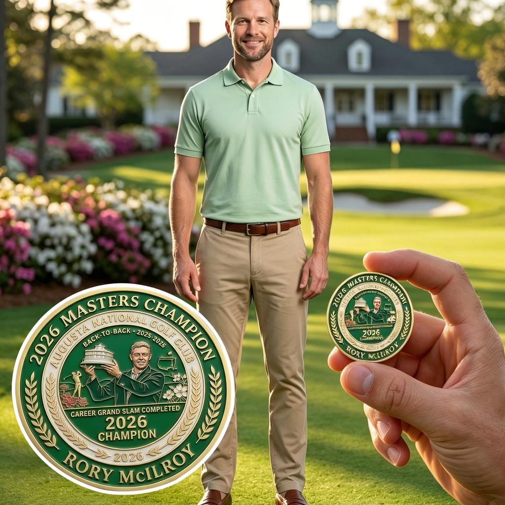 --Commemorative Coin, Augusta -Golf Club Career -Slam Collector’s Item, Perfect Golf Fan Gift