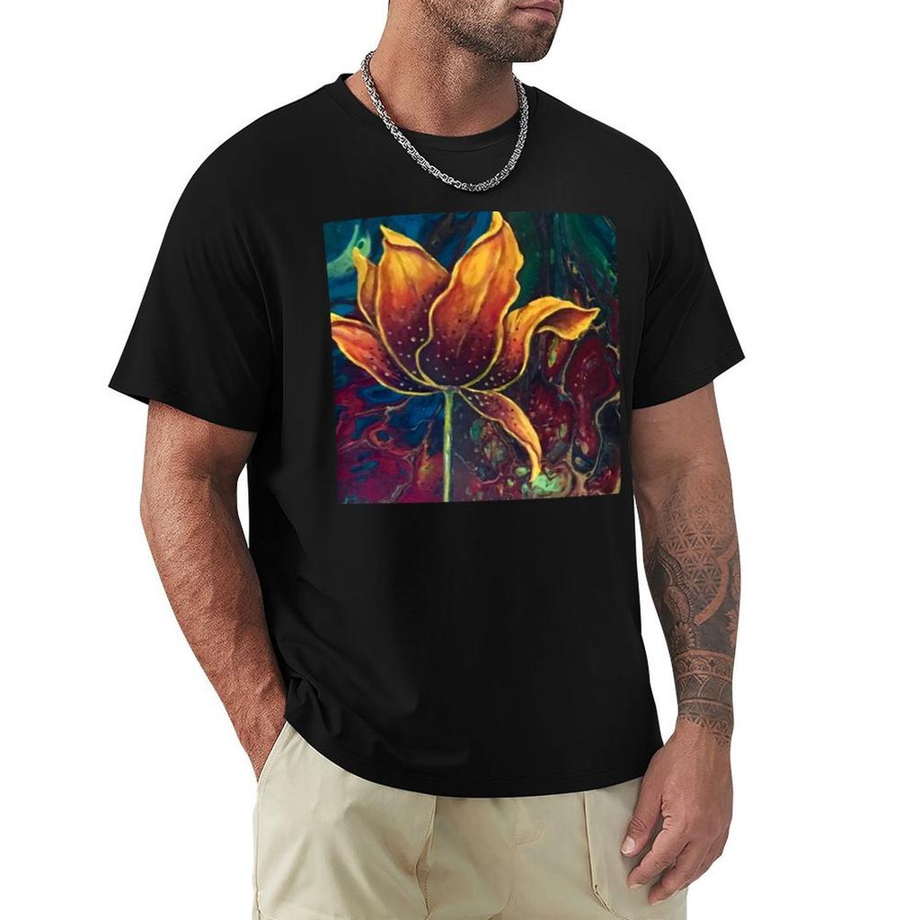 Beautiful Rich Lilly Flowers Tshirt Fitness Quick Dry Short Sleeve Top