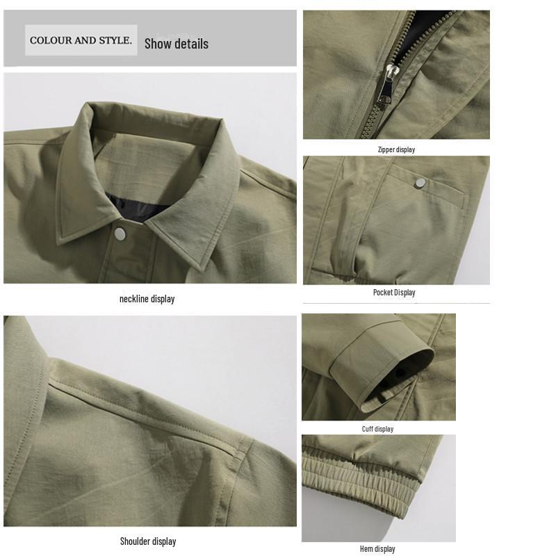 Chaqueta de Solapa Casual Americana de Moda para Hombre - Ropa de Trabajo de Piloto de Primavera, Tallas Grandes Disponibles