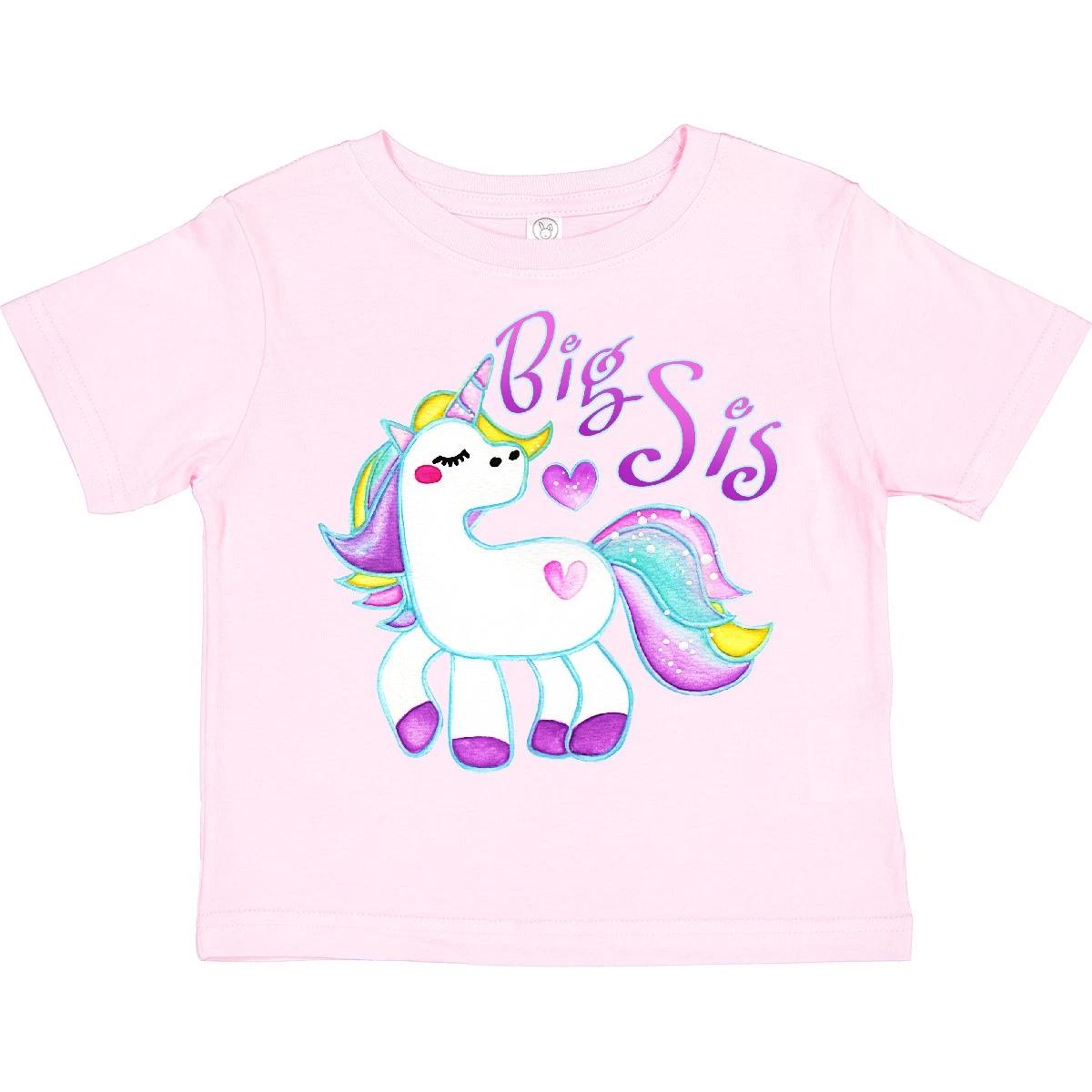 Inktastic Big Sis Unicorn Toddler T-Shirt Siblings Sibling Little Lil Magic Pony 130