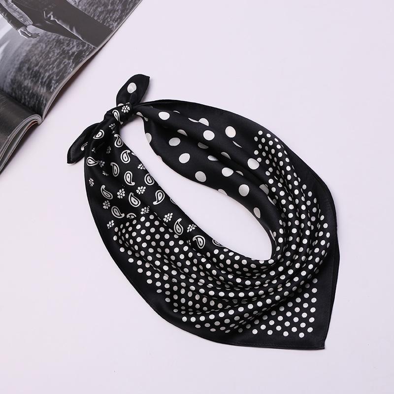 

100% Шарф из чистого шелка Мужской шейный фуляр Квадратный Маленький Повязка на голову Модный принт Шейный платок Шарфы Бандана 53*53см 53x53cm