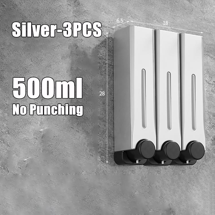 1/2/3pcs Pressed Soap Dispenser Staple Free Large Capacity 500ml Lotion Shower Gel Pump Dispenser Magnetic Liquid Container