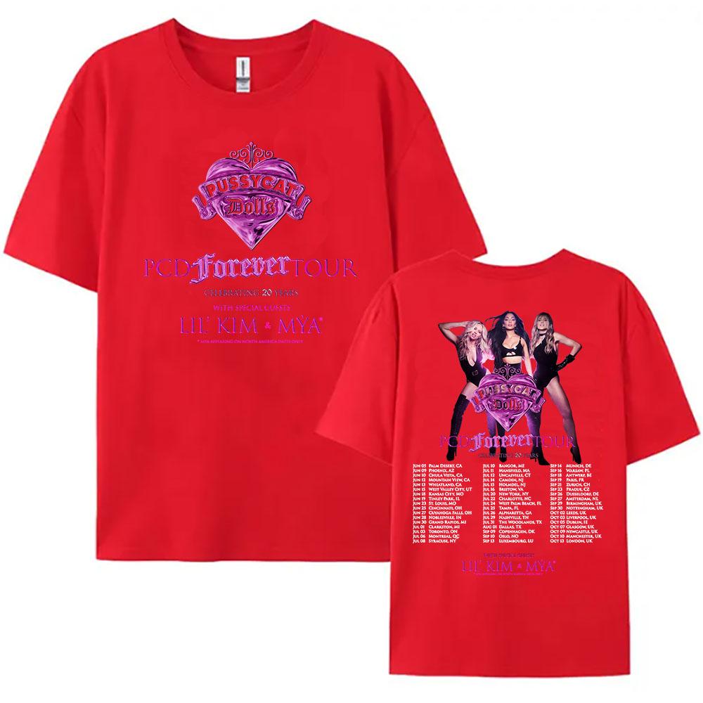 

PCD FOREVER Tour Celebrating 20th Anniversary Tshirt The Pussycat Dolls Design Print Tshirts Short Sleeve Cotton Female Tees 4XL