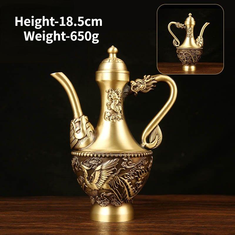 

Китайский стиль Grave Brass Longfeng Chengxiang Bronze Pot Home Tea Ceremony Tea Pot