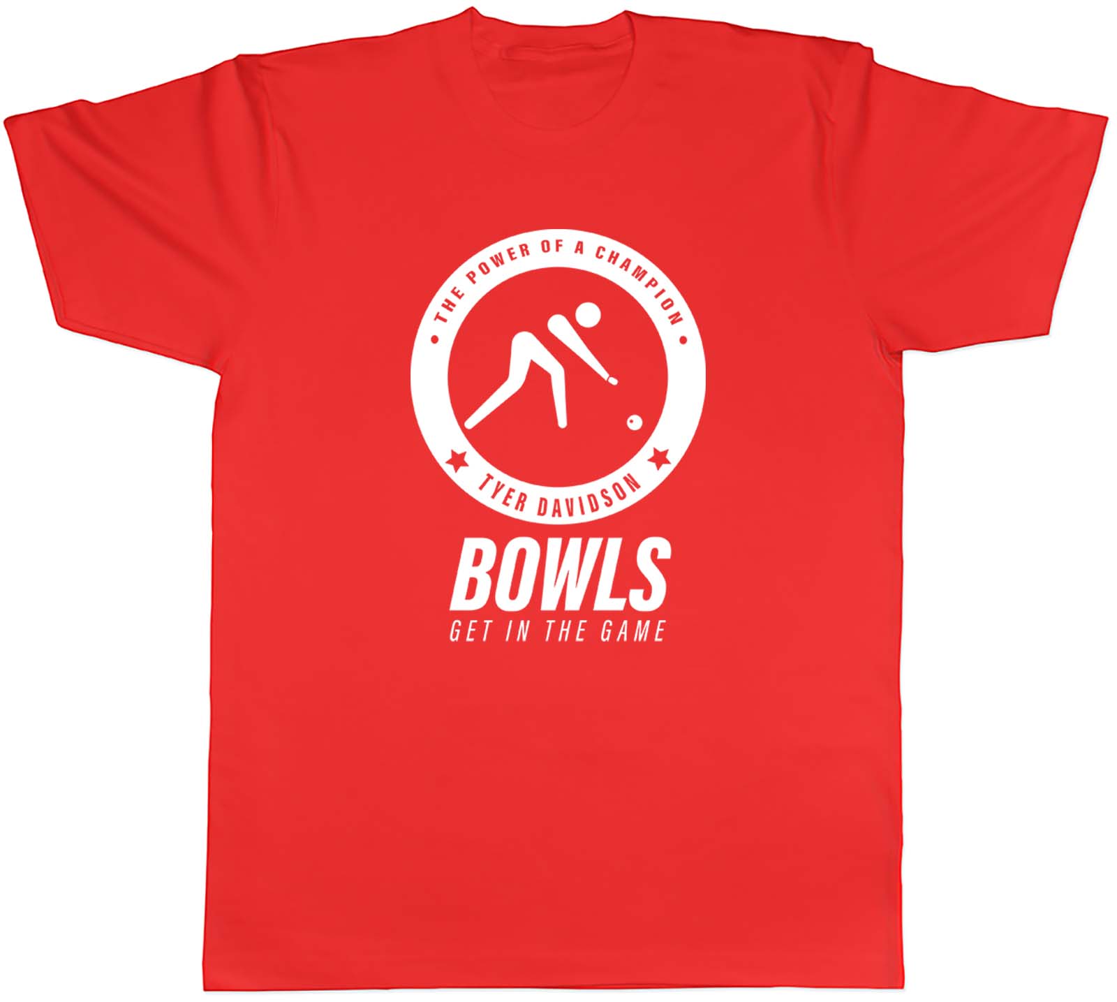 Personalised The Power Of A Champion Bowls Sports Unisexs Unisex TShirt Tee Gift S