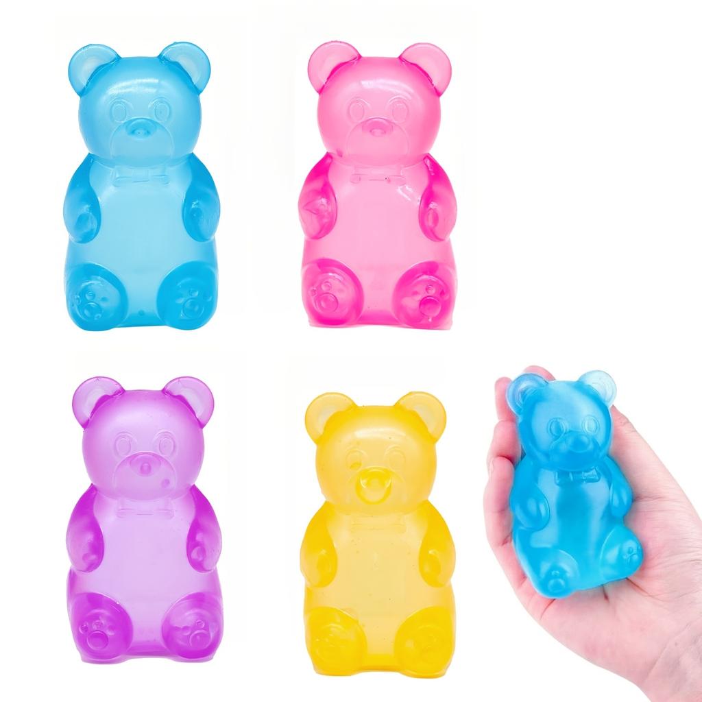 1pc Bead Filled Ultra Soft Bear Stress Ball, 3.5in High Density Slow Rebound Sensory Toy for Classroom Prize