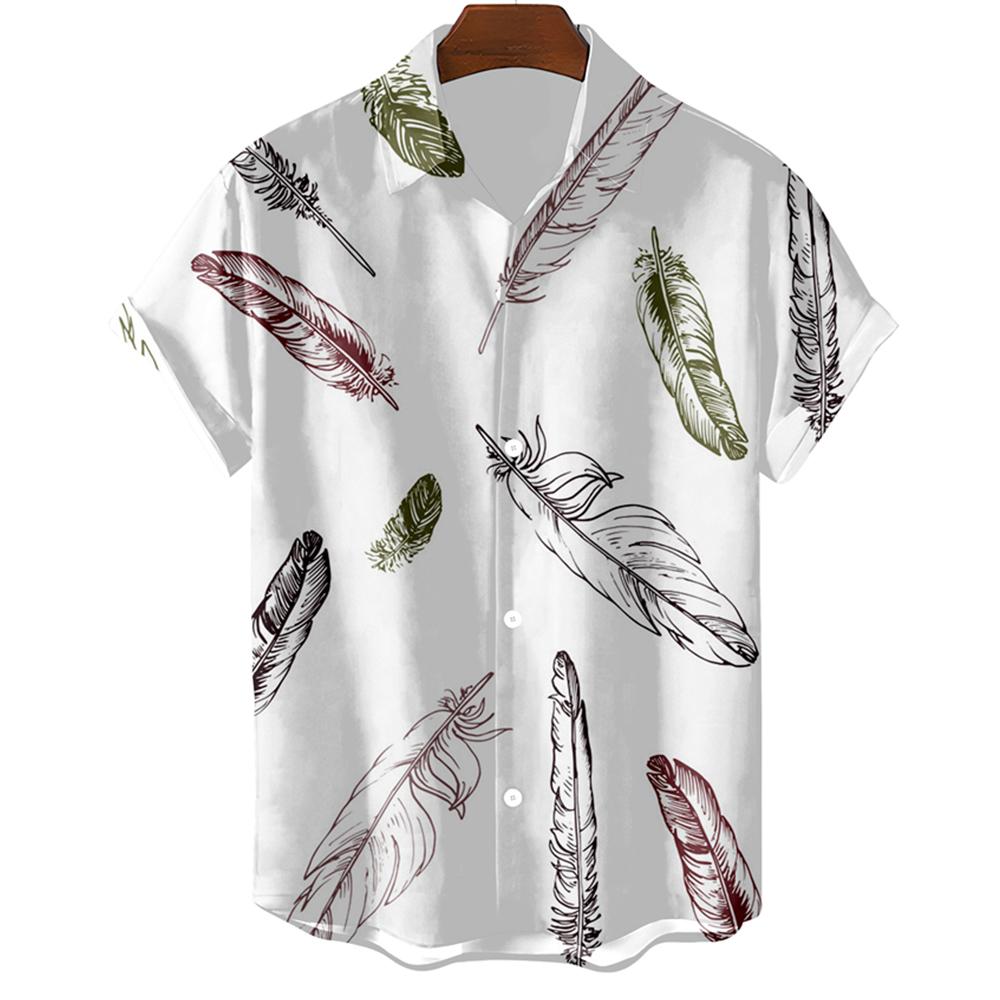 Mode Original Herrenhemd Hawaii Lässig Herren Slim Fit Kurzarm Oberteile Übergröße Einfach Federdruck Camisa MasculinaA