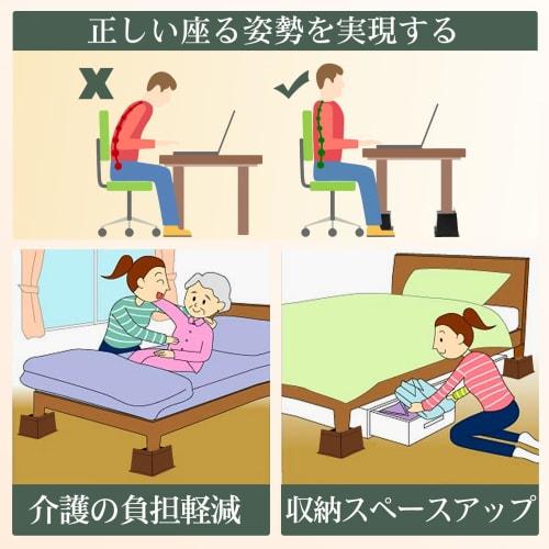 Height-adjustable Kotatsu Extension Legs for Beds, Tables, Sofas, Desks, and Kotatsu. Multi-level Height-adjustable Table Legs for Heating Appliances.