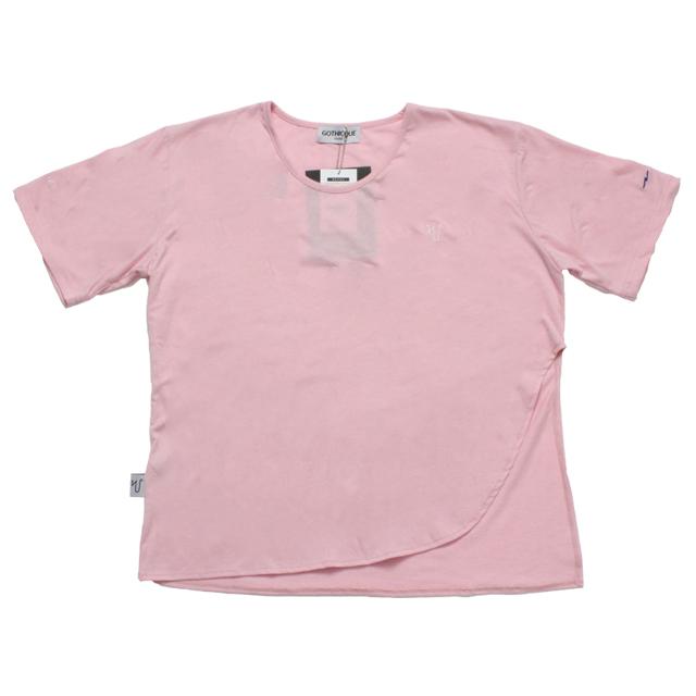 Godique Asymmetrical Basic T-Shirt Pink