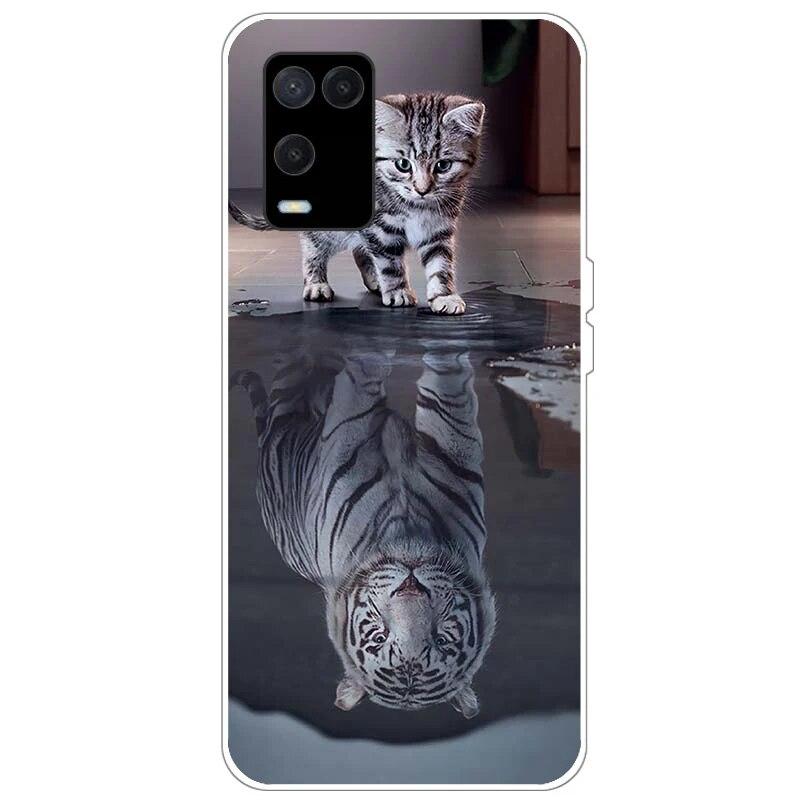 OPPO A54 Case telefonhoz Hátlap OPPO A54 5G 4G Case CPH2239 CPH2195 OPPOA54 A 54 Bumper Silicon Soft Funda fekete tpu tokhoz