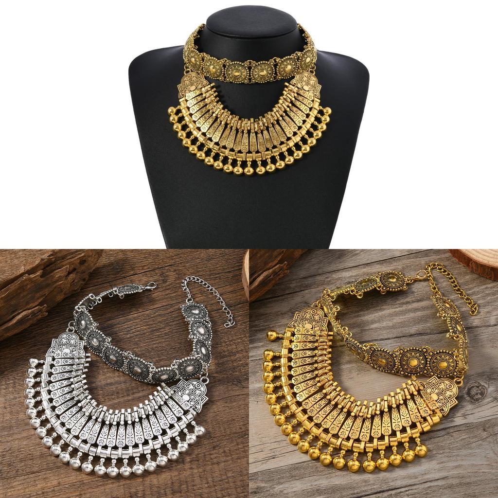 Ethnic Style Vintage Beaded Pendant Necklace With Geometric Design For Daily Wear