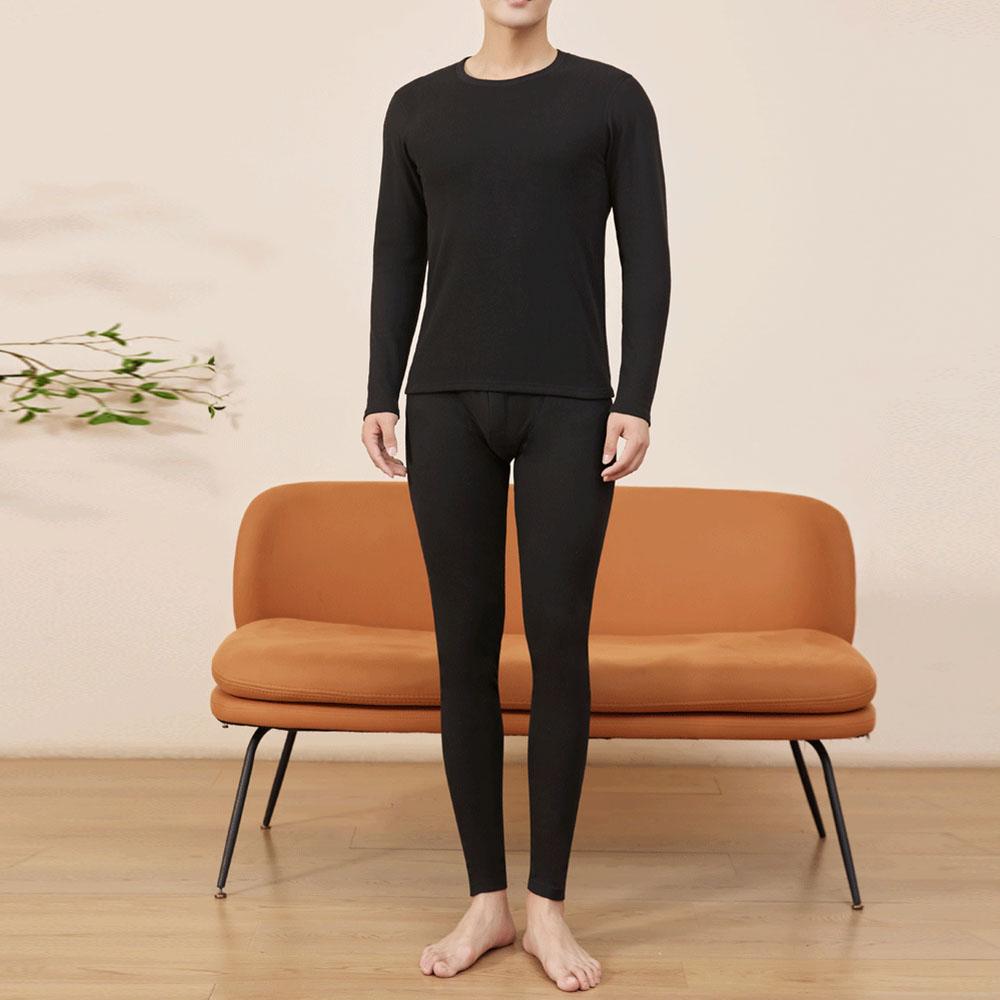 Men's Autumn Winter Thermals Clothes Thick Suits T-Shirts + Pants Undershirts Sets Turtleneck Sweater Tops Blouse For Men