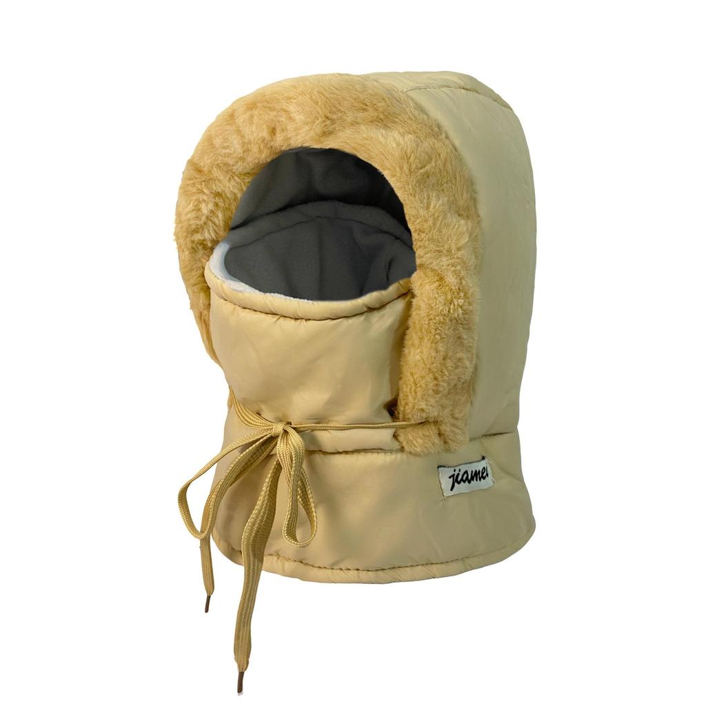 Women's Winter Velvet Balaclava Hat - Windproof Ear Protection for Cycling