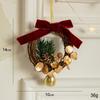 Wreath Christmas Chime Bell Red Pine Cone Bell Pendant Christmas Velvet Bow Bell  Xmas Decor