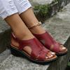 Wish spring and summer fashionable retro women's sandals car line light soft sole wedge heel comfortable sandals