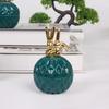 Creative Dark Green Mini Ceramic Storage Jar Cartoon Gold Animal Candy Jar Home Jewelry Storage Box Wedding Holiday Decoration
