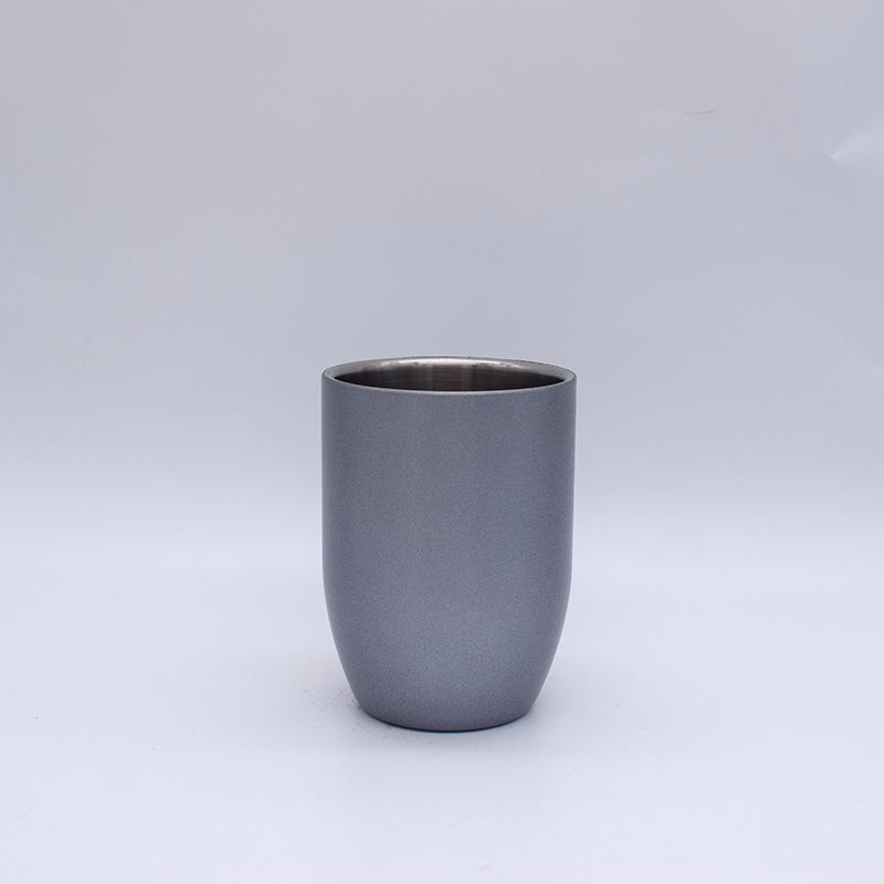 Stainless steel coffee cup 304 double-layer arc mouth cup tea cup hand eggshell cup beer cup cone