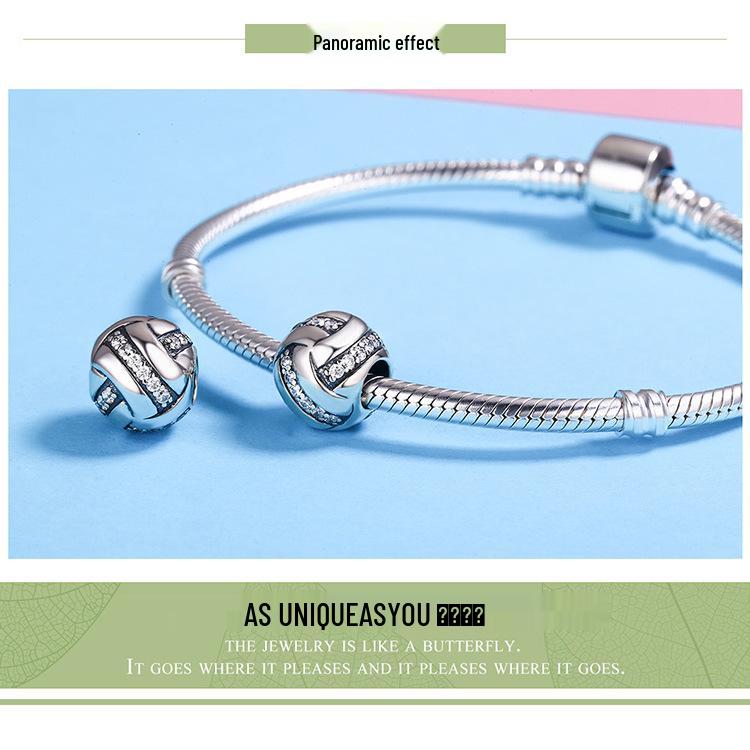 Srebro próby S925 Plecione Koraliki Krzyżykowe z Akcesoriami w Kształcie Kulek z Diamentami SCC302