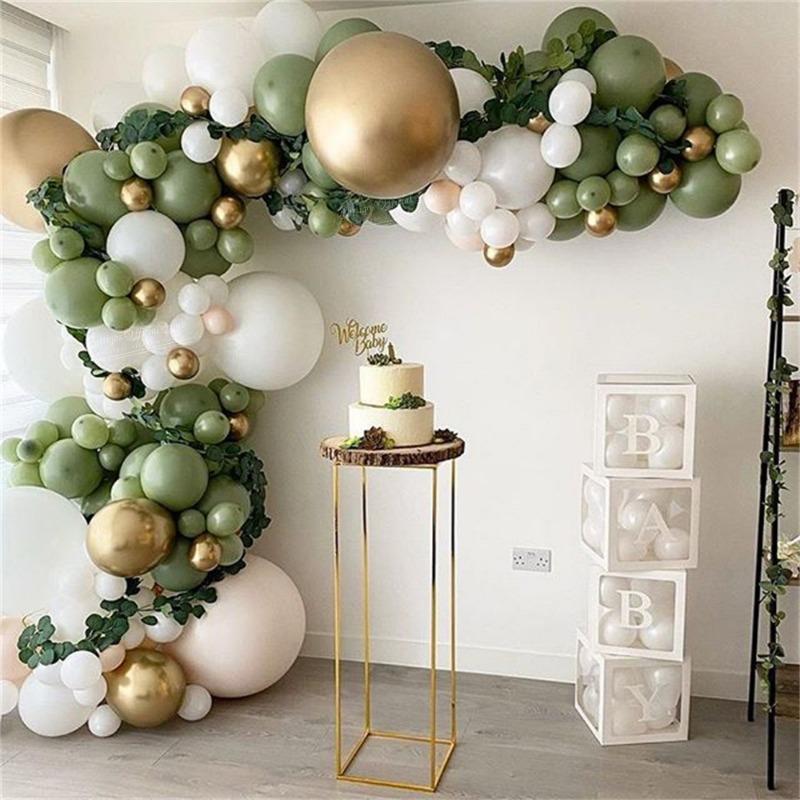 1 Set DIY Balloons Metallic Gold Retro Green Globos Birthday Wedding Anniversary Party Decoration