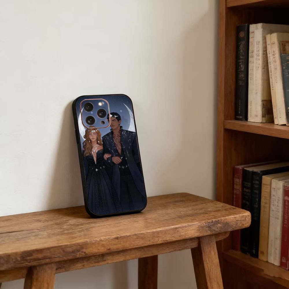 Acotar A Court of Mist and Fury Phone Case For iPhone 17,16,15,14,13,12,11 Plus,Pro Max,XS,Soft Silicone Black Cover