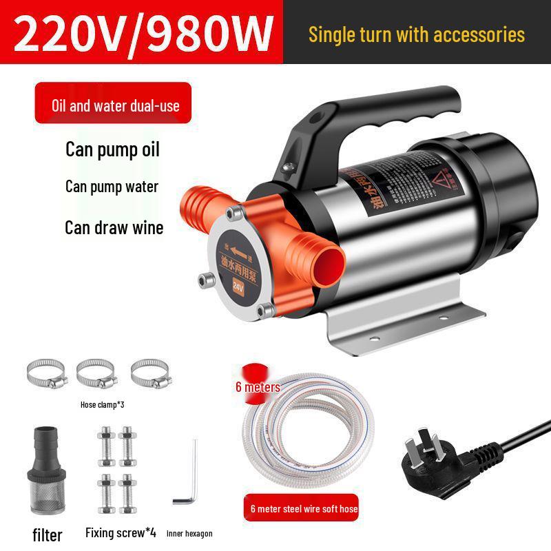 Universal 12V/24V Electric Diesel Oil Transfer Pump - Small, Large Flow, Self-Priming Oil Extractor