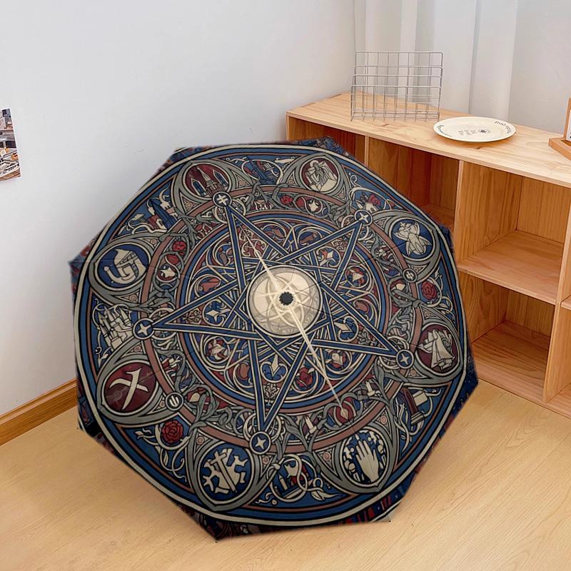 1 PC Automatic Folding Umbrella - Cartoon Pattern, Portable & Foldable Design with 9 Ribs, Christmas Birthday Gifts