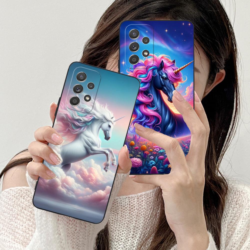 Fantasy Unicorn Mobile Phone Case for Samsung Galaxy A56 55 54 53 52 51 36 35 34 23 16 15 5G Colorful Cover Pretty Luxury Cover