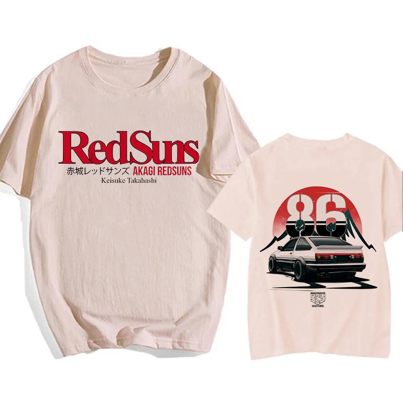 Japonské anime Initial D EU velikost tričko Redsuns kreslené gotické topy AE86 vtipné Harajuku manga tričko pánské grafické tričko mužské
