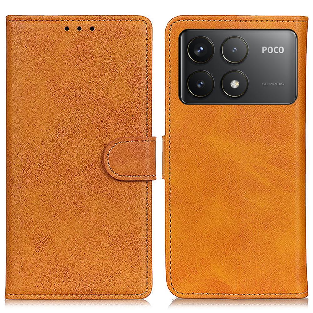 

For Xiaomi Poco F6 Pro 5G/Redmi K70 5G/K70 Pro 5G Case Wallet Stand Leather Phone Cover Brown