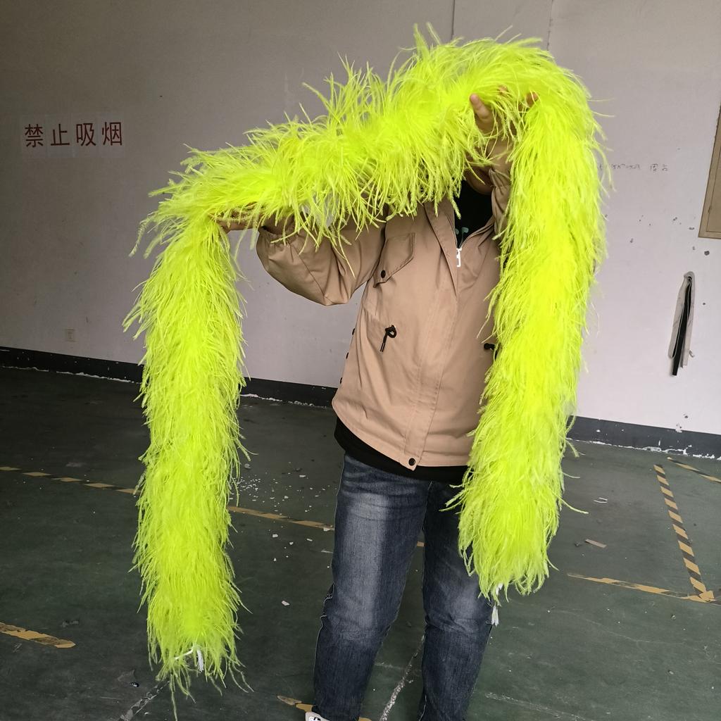 DIY 8 Ply Ostrich Feather Boas 4M for Craft Party Shawl Wedding Drees Clothes Carnival Stage Decor Fluffy Ostrich Plumes Scarf Trim