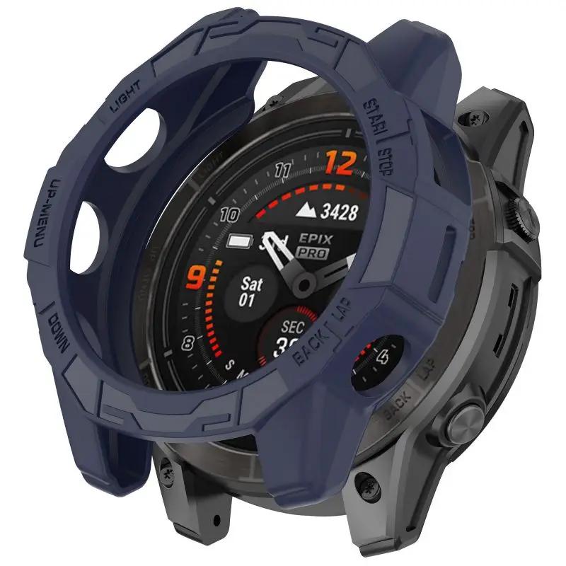 

Чохол з м якого силікону ТПУ для Garmin Epix Pro (Gen 2) 51ММ 47ММ 42ММ Fenix 7S 7 7X Pro Захисна кришка-накладка Ремінець для годинника For Fenix 7 Pro темно-синього кольору