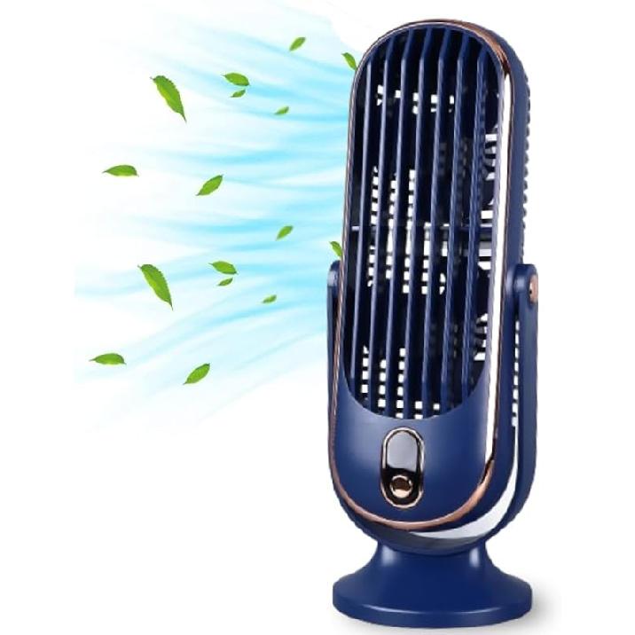 Heayzoki Tower Fan, Table Fan with 5 Speeds, Ultra Quiet Operation, Brushless Motor Tower Fan for Home Office Car (Blue)
