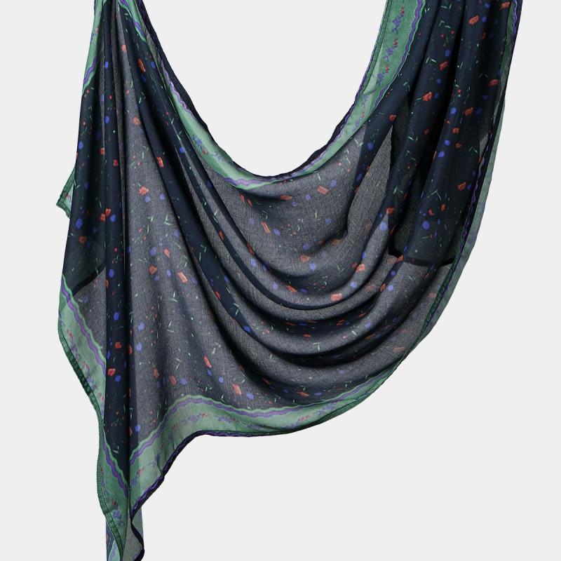 Ins Style Printed Thin Gauze Scarf Personalized All-match Sunscreen Large Shawl Long Women's Headscarf