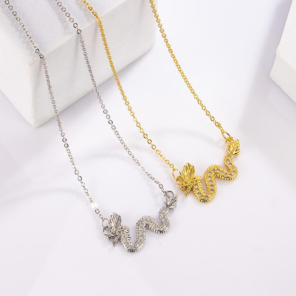 Chinese Style Domineering Natal Year Dragon Pendant Necklace, Light Luxury Temperament Design Sense Twelve Zodiac Collarbone Chain