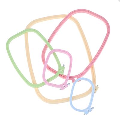 5 Size Plastic Diy Embroidery Hoops Square Shape Cross Stitch Hoops Frame Ring