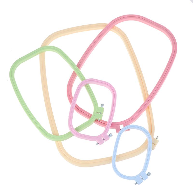 5 Size Plastic Diy Embroidery Hoops Square Shape Cross Stitch Hoops Frame Ring