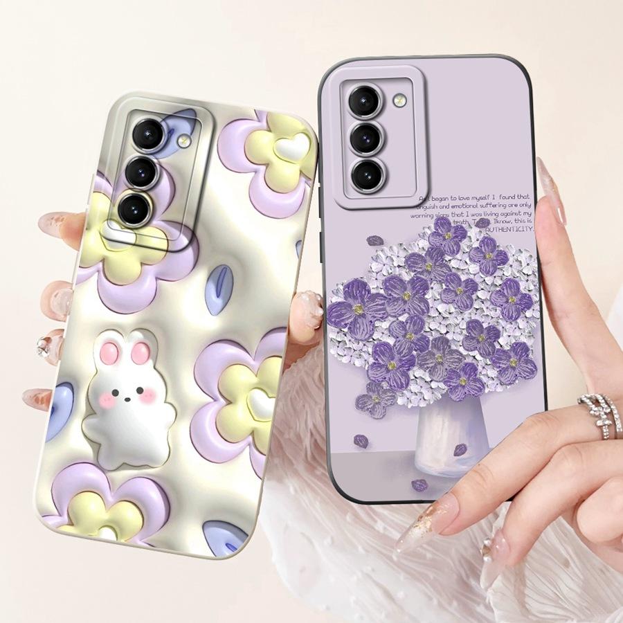 For Samsung Galaxy S21 FE 5G S21FE Phone Case Shell Cartoons Painted Soft Silicone Coque For Samsung SM-G990B Back Cover