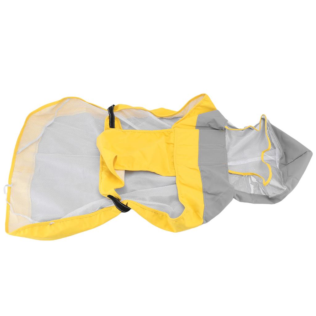 Hunde Regenmantel mit Kapuze und Reflexstreifen, durchsichtige PVC-Krempe, verstellbarer Klettverschluss, wasserdicht, Hunde Regenjacke für
